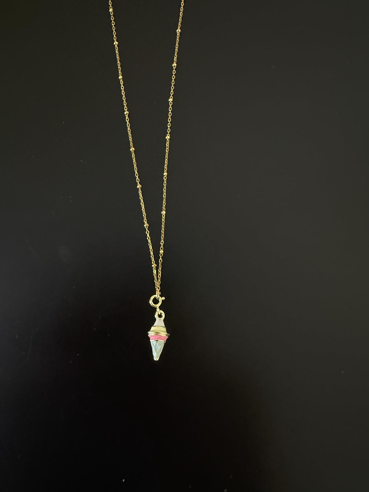 Handcrafted Enamel Ice-cream Necklace, 18k Gold Plated Necklace, Personalised Gift for Food Lovers, Soft Girl Outfit, Ice cream Jewelry