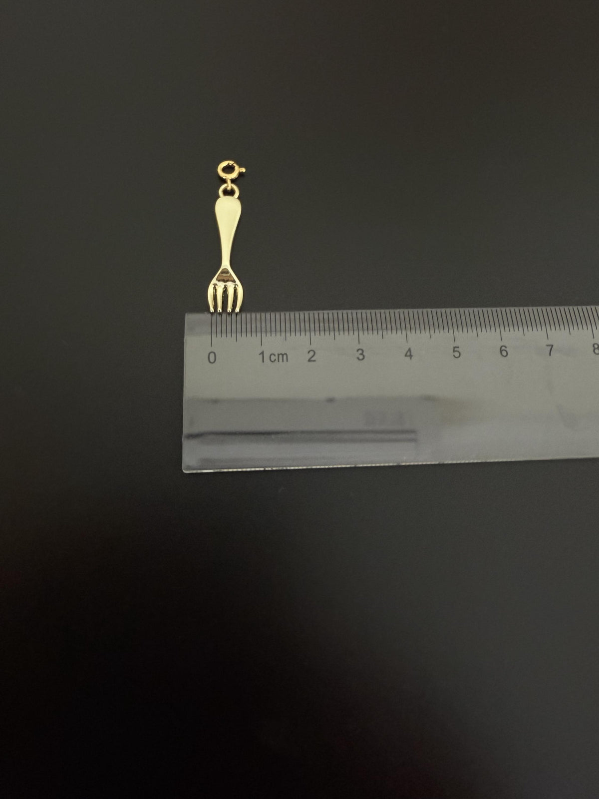 Handcrafted Fork Charm For Food Lovers, 18k Gold Plated Necklace