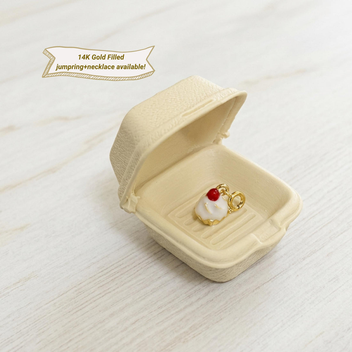 Handcrafted Enamel Cupcake Necklace, Whimsical Dessert Pendant, Gifts For Her, Personalised Dessert Jewelry Gift, 18k Gold-Plated Necklace