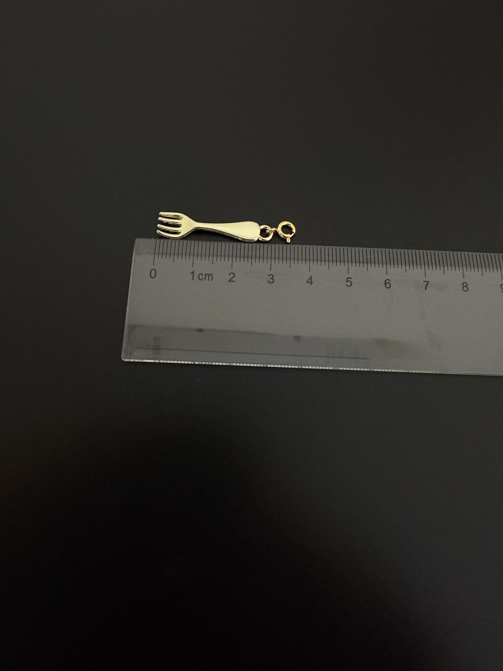 Handcrafted Fork Charm For Food Lovers, 18k Gold Plated Necklace