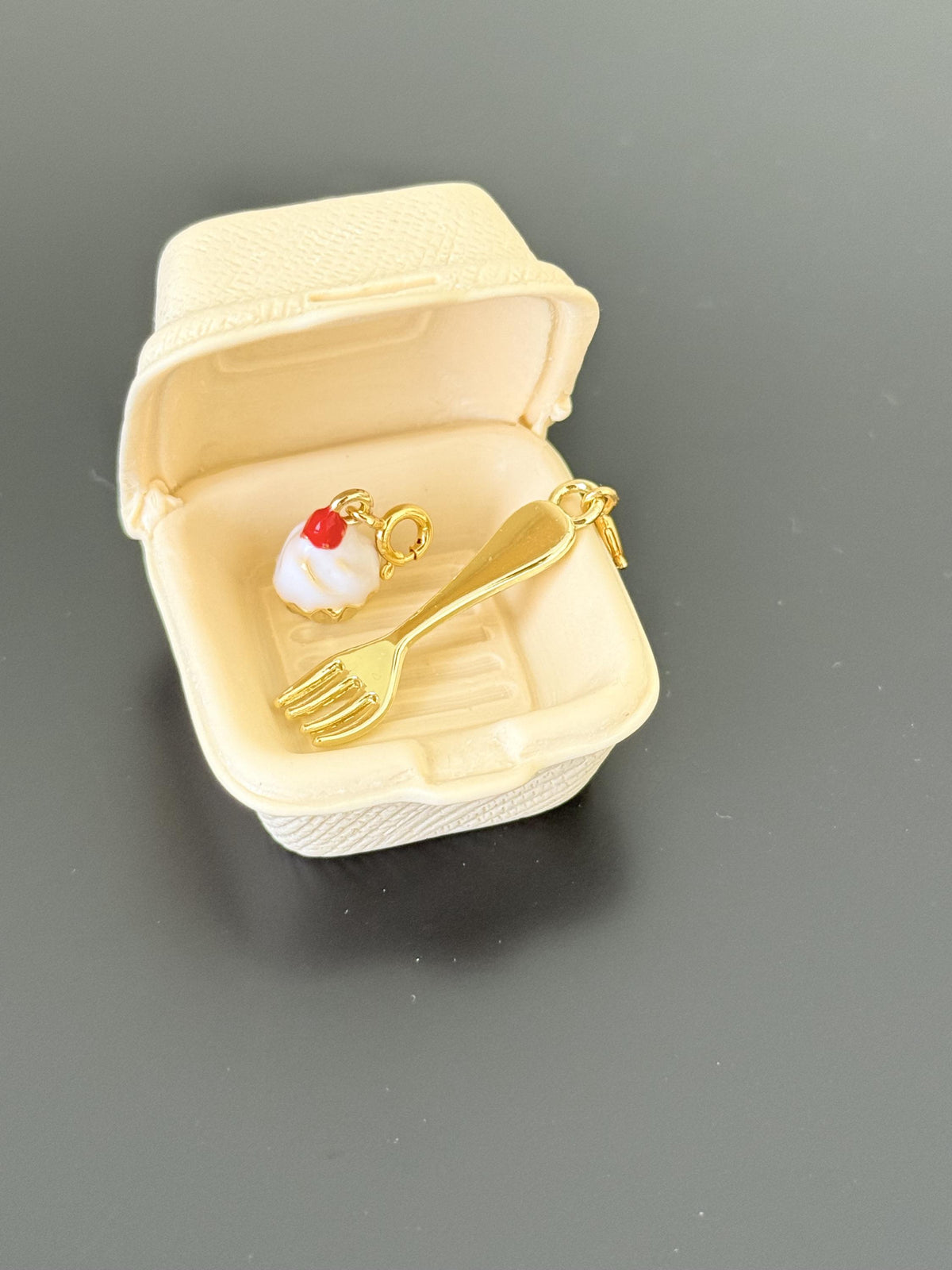 Handcrafted Fork Charm For Food Lovers, 18k Gold Plated Necklace