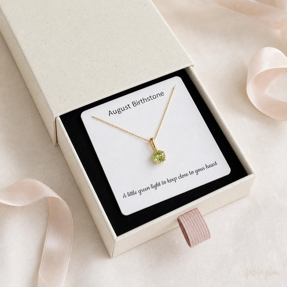 Natural Peridot Necklace, August Birthstone, 14K Gold Filled Real Gold Necklace, Green Gemstone Pendant, Birthday Gift for Her
