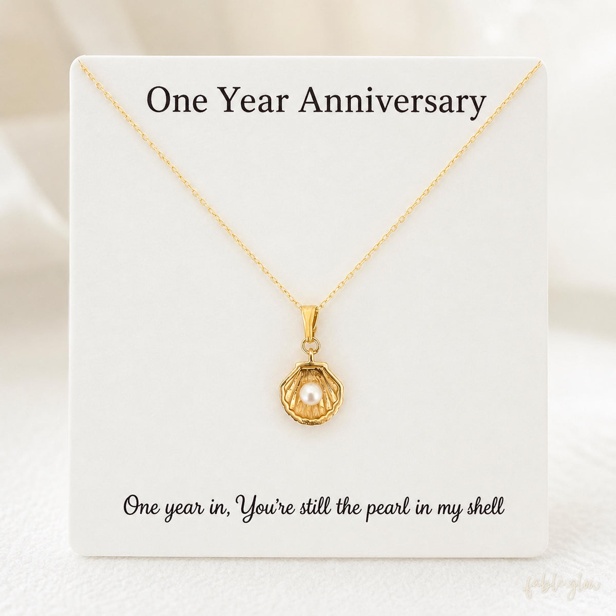 One Year Dating Gift for Girlfriend, Anniversary Gift, Freshwater Pearl Shell Necklace, Romantic Keepsake Jewelry, One and Only Pearl Gift