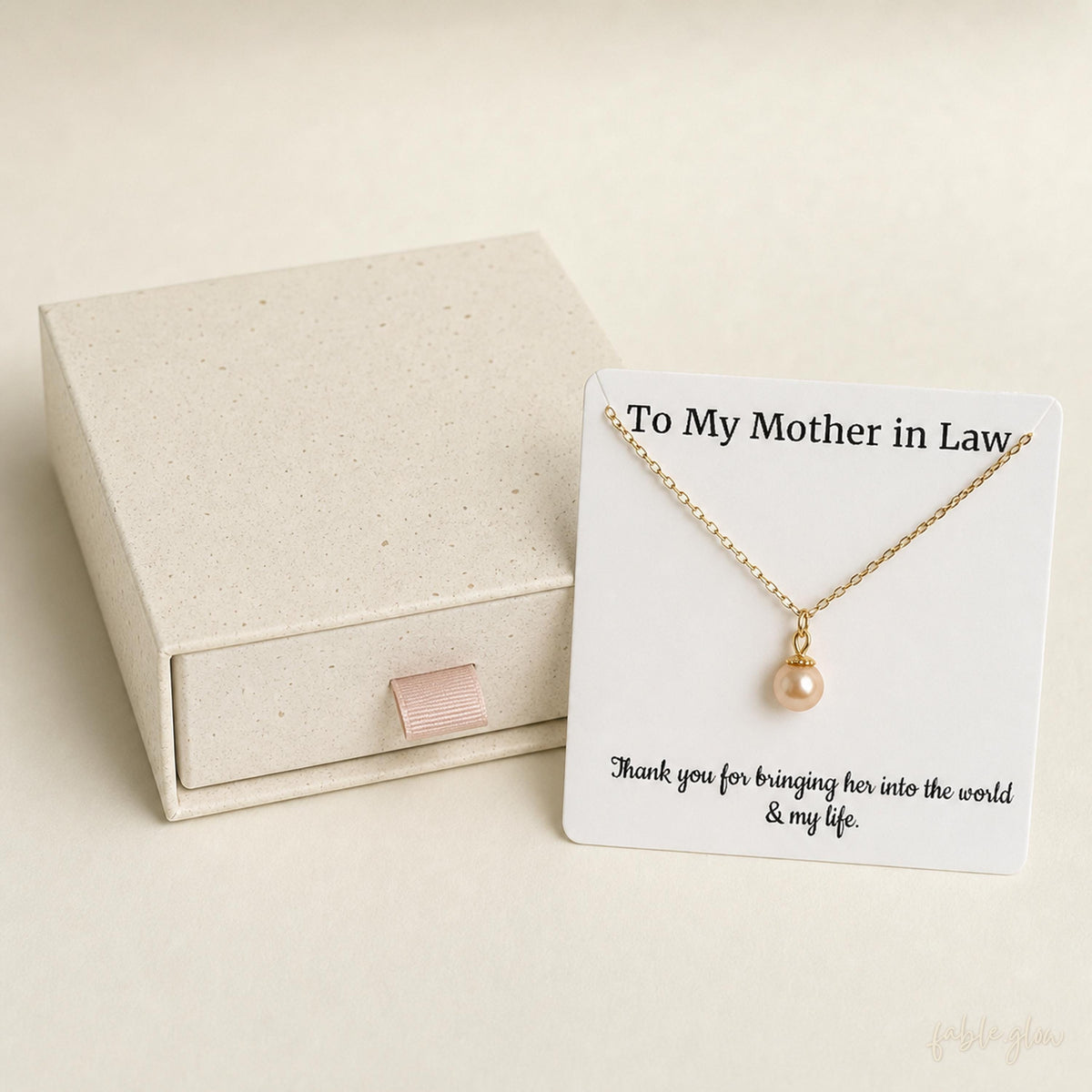 Mother in Law Pearl Necklace Gift from Groom, Mother of the Bride Thank You Gift, 14K Gold Filled, Dainty Soft Champagne Freshwater Pearl