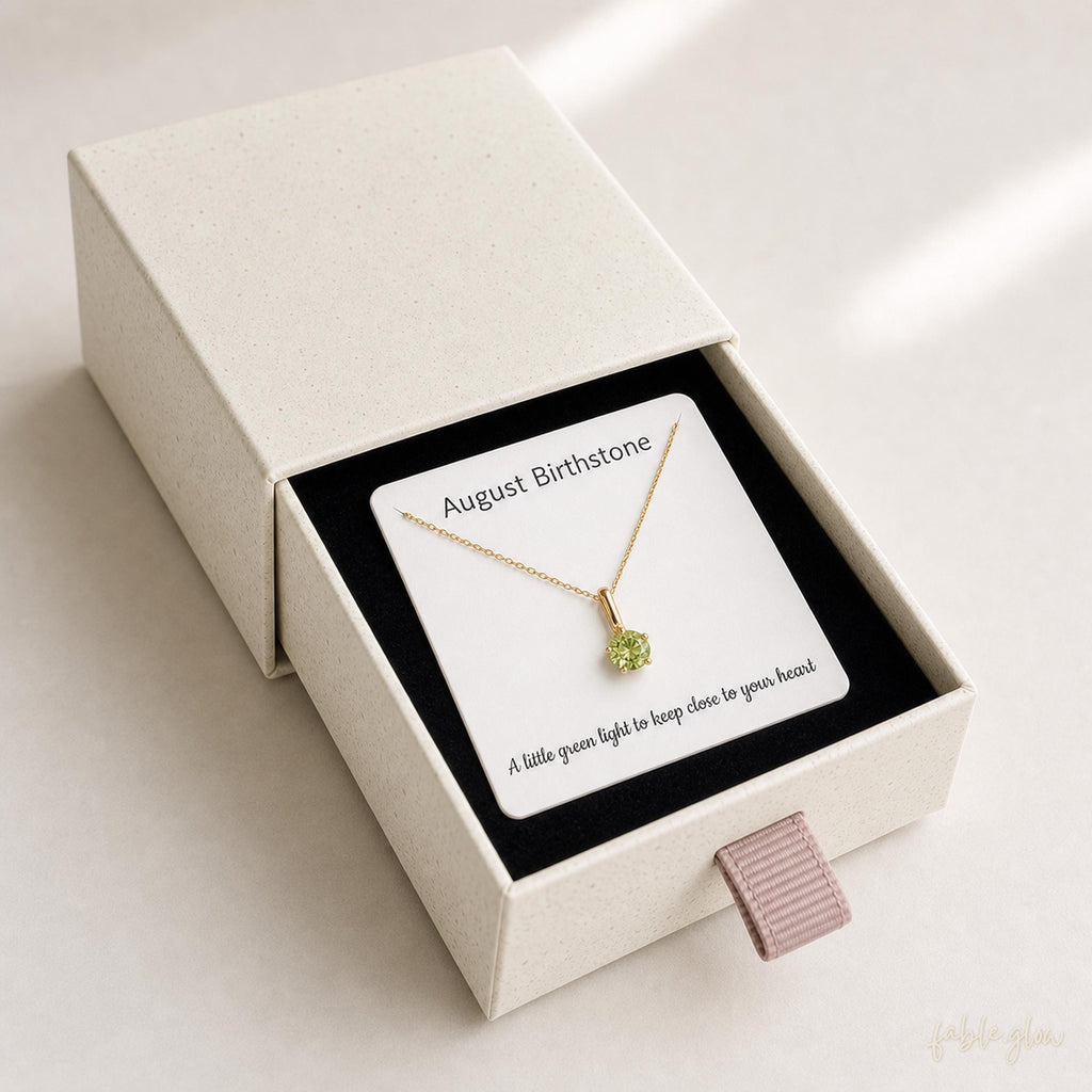 Natural Peridot Necklace, August Birthstone, 14K Gold Filled Real Gold Necklace, Green Gemstone Pendant, Birthday Gift for Her