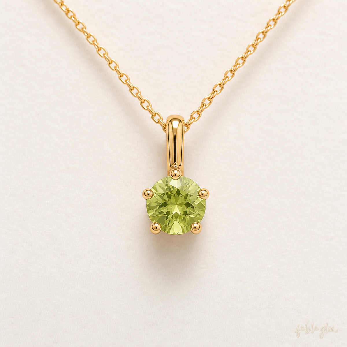 Natural Peridot Necklace, August Birthstone, 14K Gold Filled Real Gold Necklace, Green Gemstone Pendant, Birthday Gift for Her