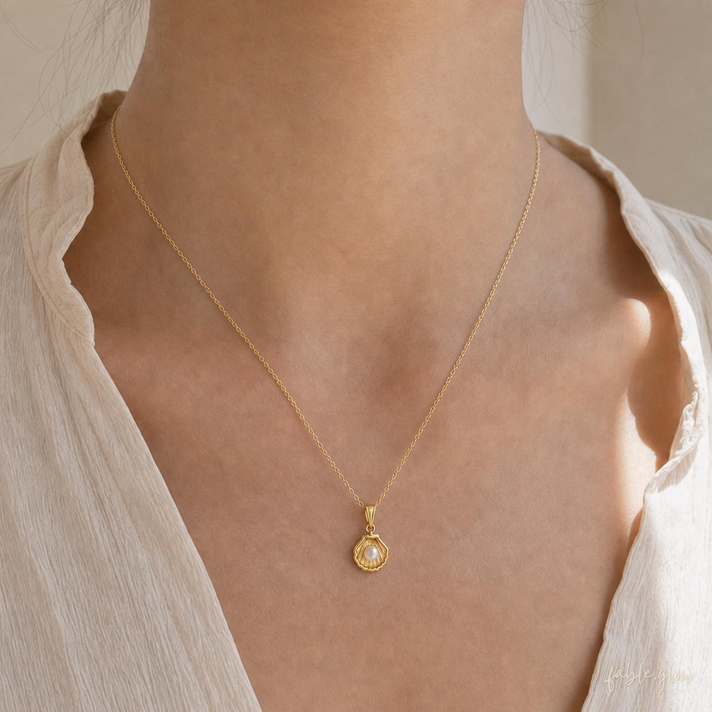 One Year Dating Gift for Girlfriend, Anniversary Gift, Freshwater Pearl Shell Necklace, Romantic Keepsake Jewelry, One and Only Pearl Gift