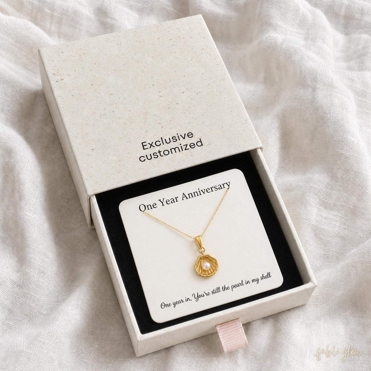 One Year Dating Gift for Girlfriend, Anniversary Gift, Freshwater Pearl Shell Necklace, Romantic Keepsake Jewelry, One and Only Pearl Gift