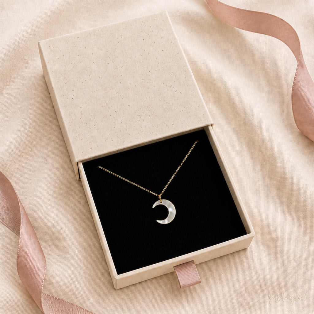Mother of Pearl Moon Necklace, Back to School Gift, Dainty 14K Gold Filled Crescent Necklace, Teacher Appreciation, New Beginning Jewelry