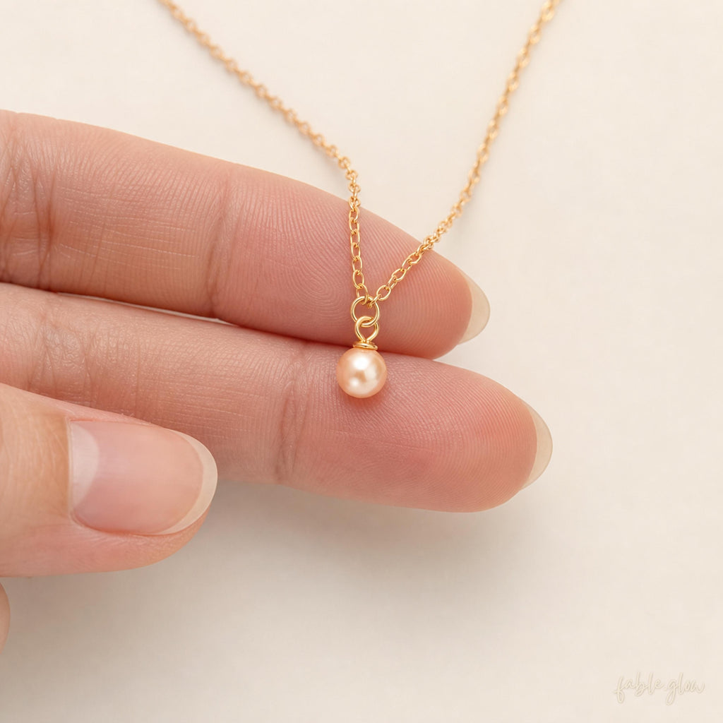 Mother in Law Pearl Necklace Gift from Groom, Mother of the Bride Thank You Gift, 14K Gold Filled, Dainty Soft Champagne Freshwater Pearl