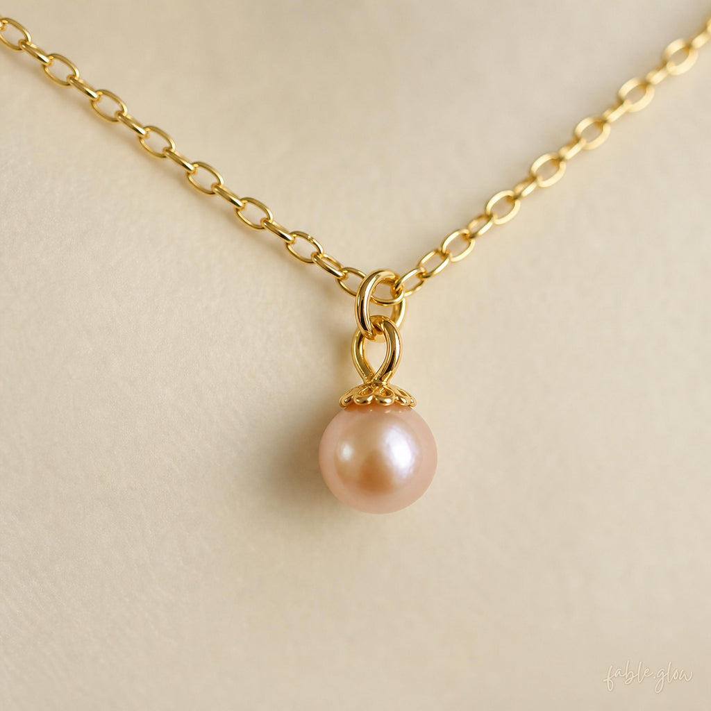 Mother in Law Pearl Necklace Gift from Groom, Mother of the Bride Thank You Gift, 14K Gold Filled, Dainty Soft Champagne Freshwater Pearl