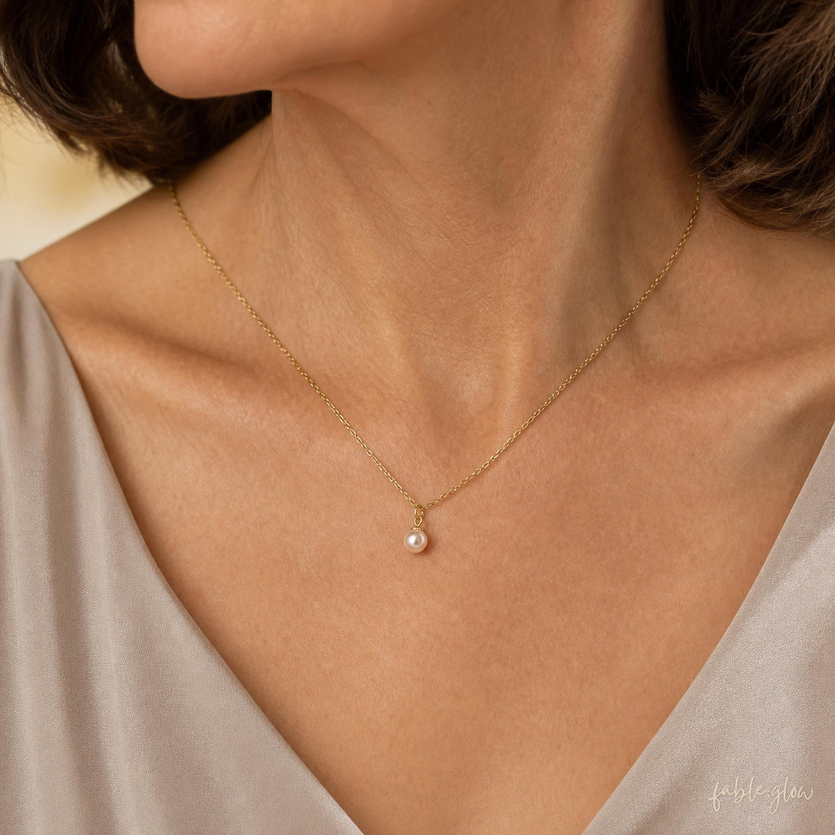 Mother in Law Pearl Necklace Gift from Groom, Mother of the Bride Thank You Gift, 14K Gold Filled, Dainty Soft Champagne Freshwater Pearl