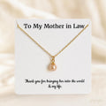 Mother in Law Pearl Necklace Gift from Groom, Mother of the Bride Thank You Gift, 14K Gold Filled, Dainty Soft Champagne Freshwater Pearl