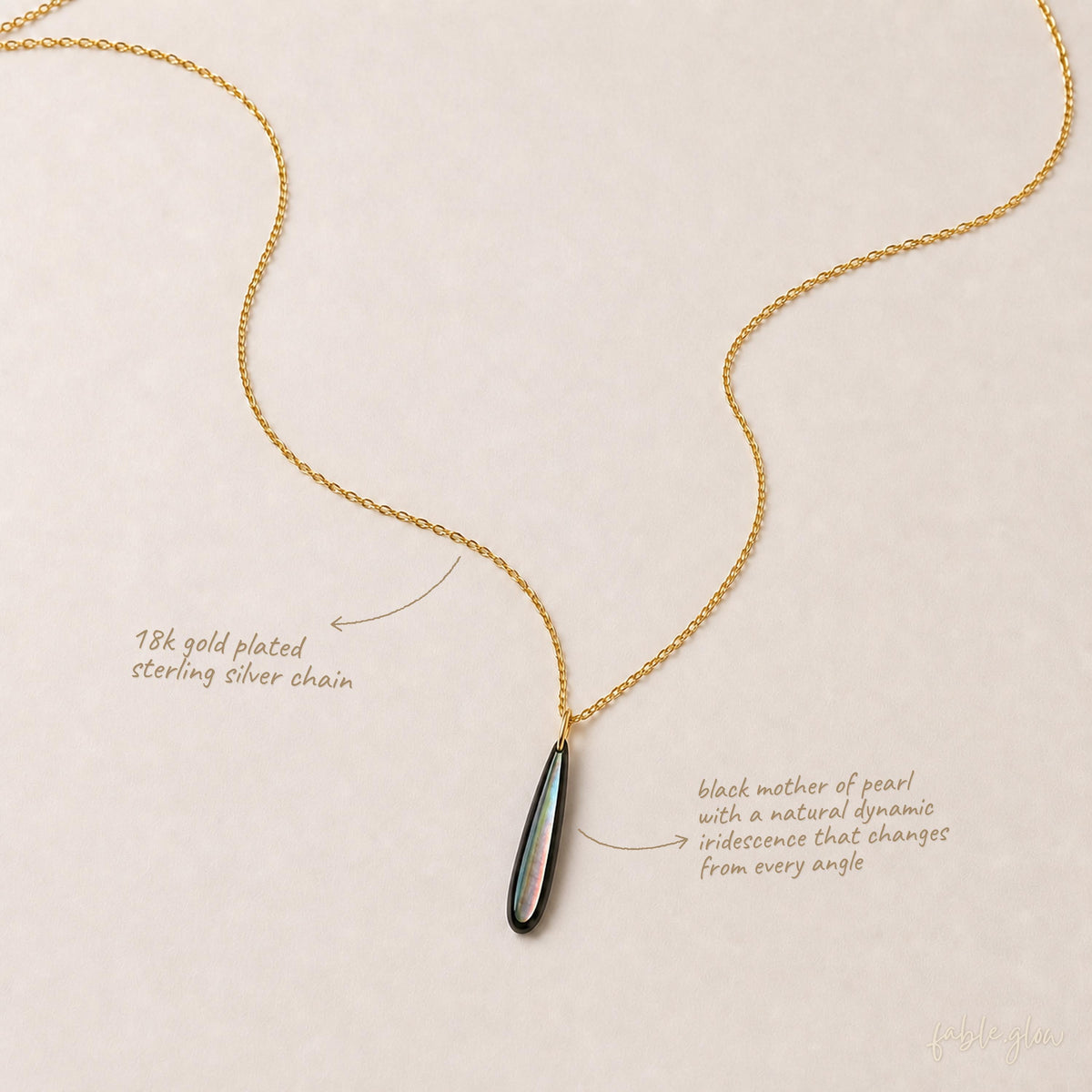 Divorce Gift for Women, Black Mother of Pearl Drop Necklace, New Start Beginning Gift, New Chapter, Moving On Gift for Her, 14K Gold Filled