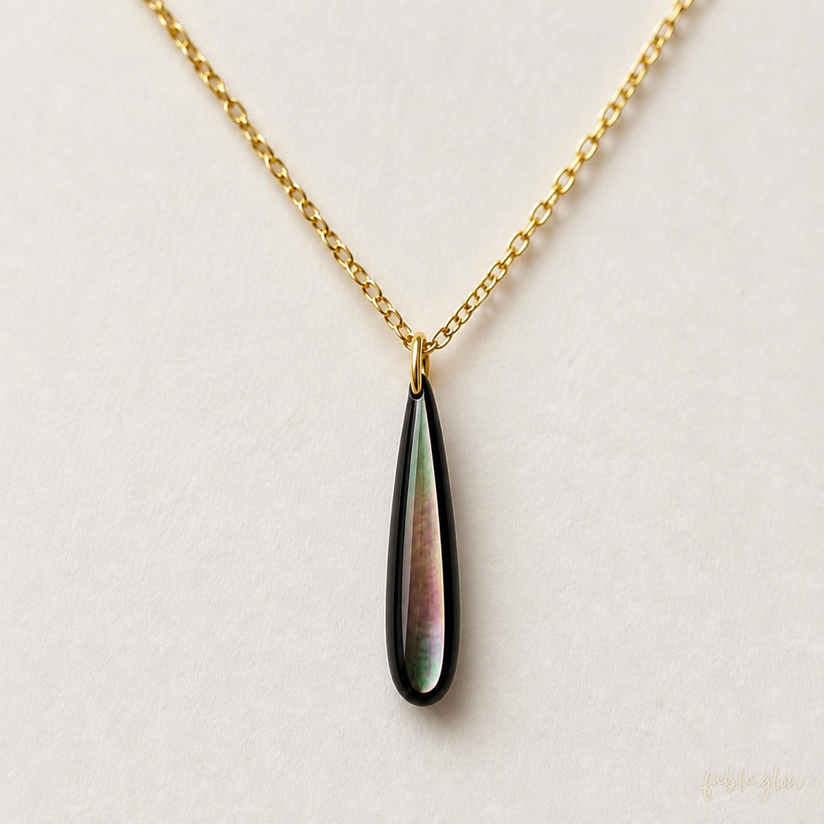 Divorce Gift for Women, Black Mother of Pearl Drop Necklace, New Start Beginning Gift, New Chapter, Moving On Gift for Her, 14K Gold Filled