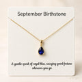 Royal Blue Sapphire, September Birthstone Necklace, 14k Real Solid Gold, Birthday Gift for Her, Dainty Gemstone Pendant, Wife Daughter Gift