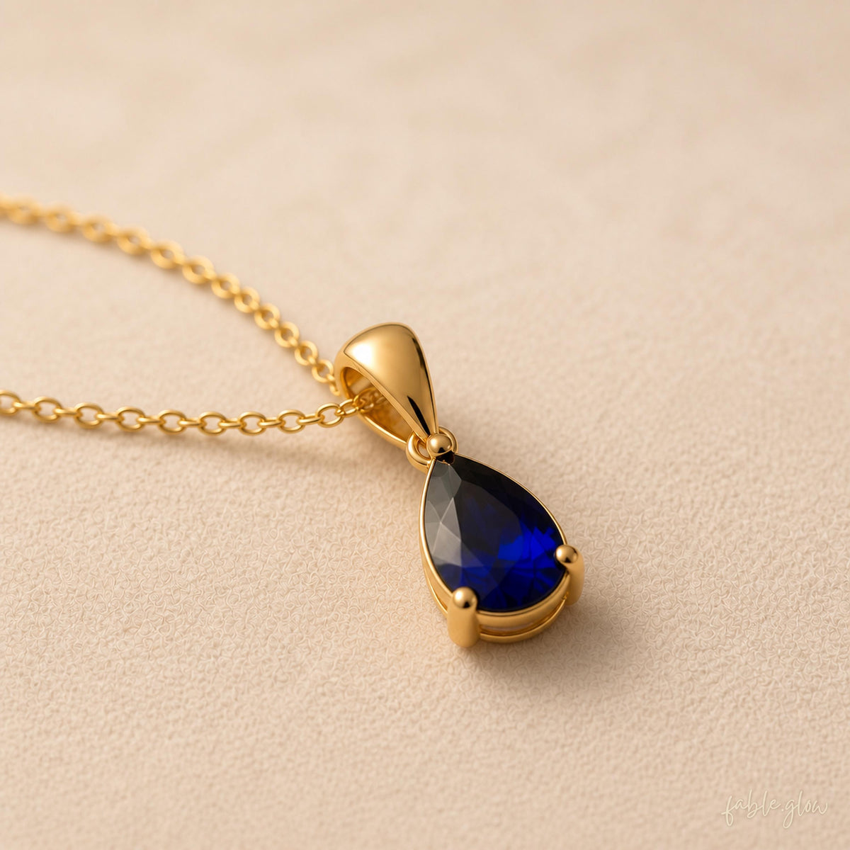 Royal Blue Sapphire, September Birthstone Necklace, 14k Real Solid Gold, Birthday Gift for Her, Dainty Gemstone Pendant, Wife Daughter Gift