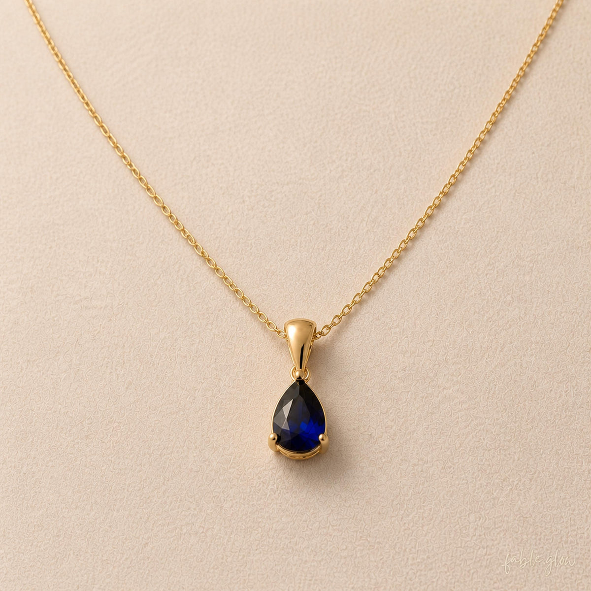 Royal Blue Sapphire, September Birthstone Necklace, 14k Real Solid Gold, Birthday Gift for Her, Dainty Gemstone Pendant, Wife Daughter Gift