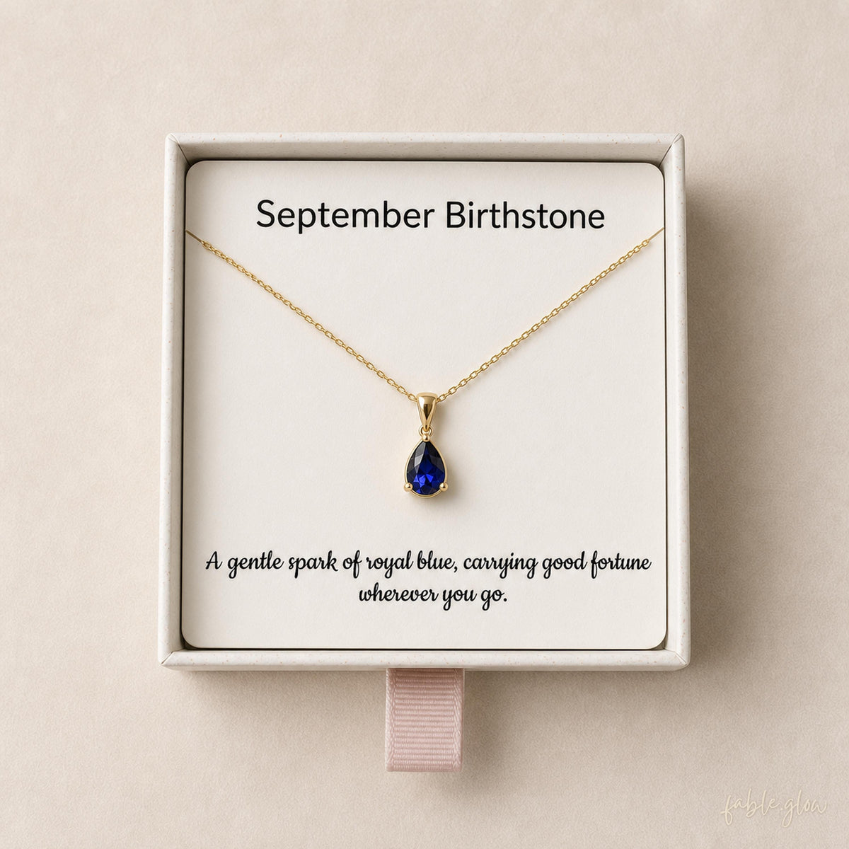 Royal Blue Sapphire, September Birthstone Necklace, 14k Real Solid Gold, Birthday Gift for Her, Dainty Gemstone Pendant, Wife Daughter Gift